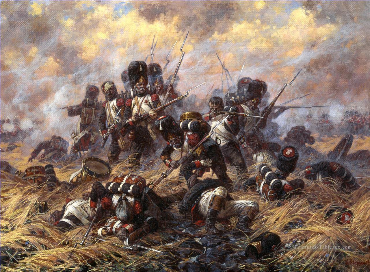La vieille garde à la bataille de Waterloo Yurievich Averyanov guerre militaire Peintures à l'huile